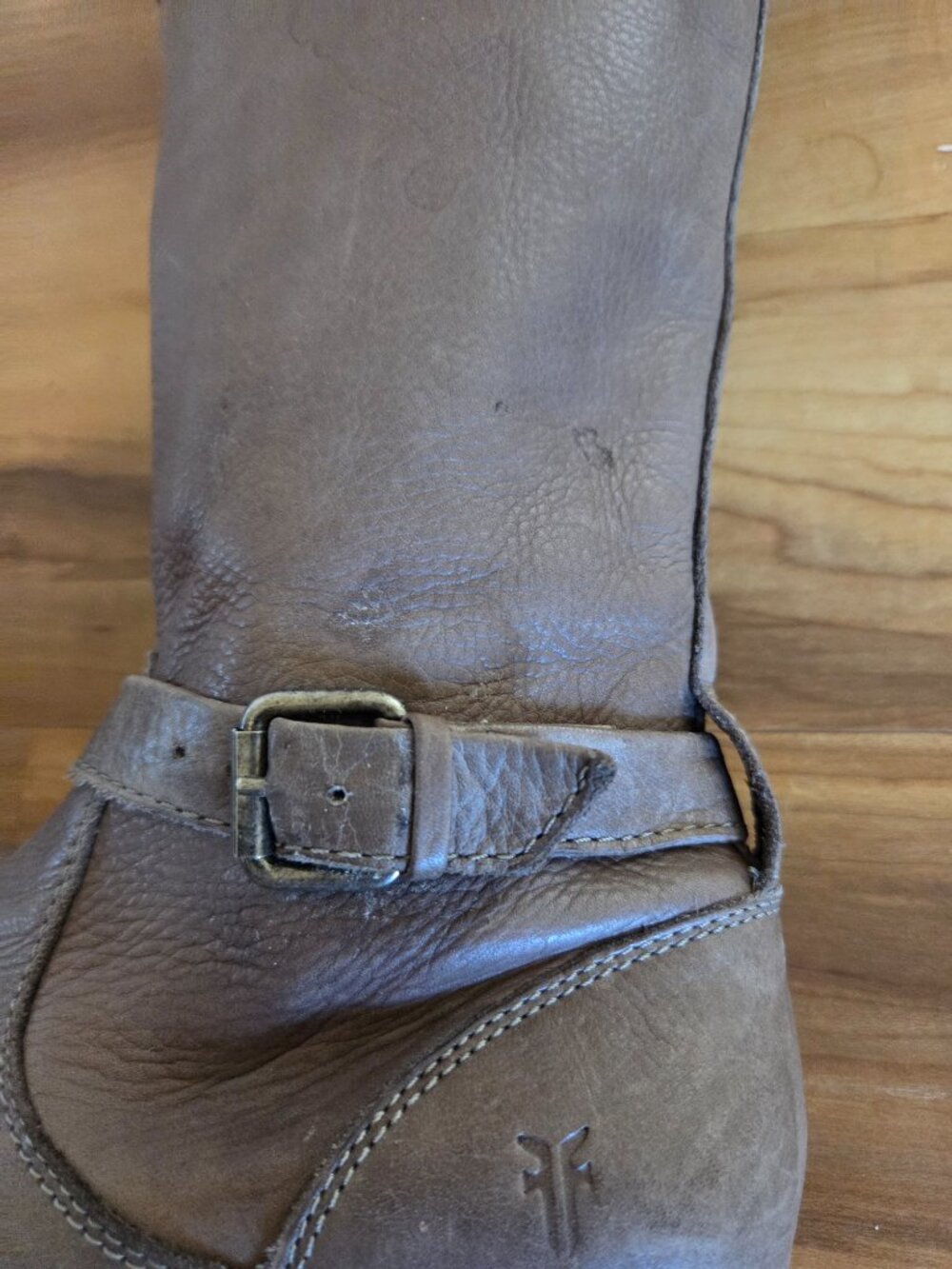 Frye Light Brown Tall Leather Riding Boots Women's Size 7.5 - Picture 5 of 12
